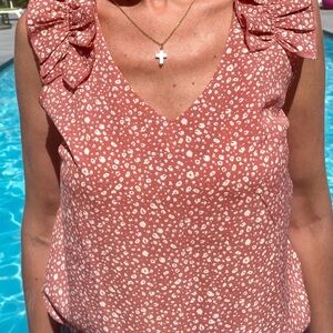 Floral Mauve Sleeveless Blouse